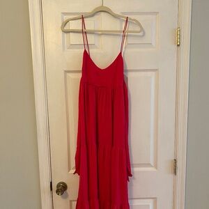 Bright pink maxi dress
